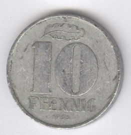 Alemania Democrática 10 Pfennig de 1965 (A)