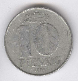 Alemania Democrática 10 Pfennig de 1970 (A)