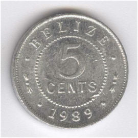 Belice 5 Cents de 1989