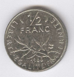 Francia 1/2 Franc de 1986