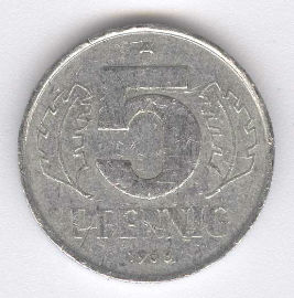Alemania Democrática 5 Pfennig de 1968 (A)