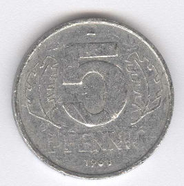 Alemania Democrática 5 Pfennig de 1968 (A)