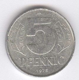 Alemania Democrática 5 Pfennig de 1975 (A)