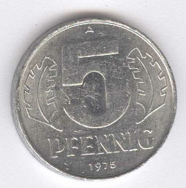 Alemania Democrática 5 Pfennig de 1975 (A)