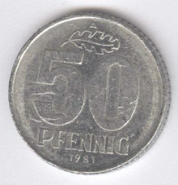 Alemania Democrática 50 Pfennig de 1981 (A)