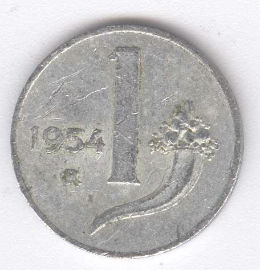 Italia 1 Lire de 1954