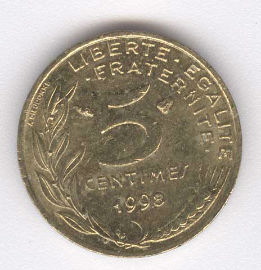 Francia 5 Centimes de 1998