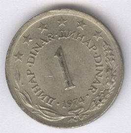 Yugoslavia 1 Dinar de 1974