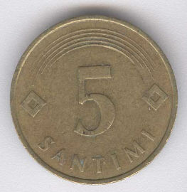 Latvia 5 Santimi de 1992