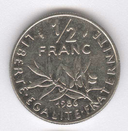 Francia 1/2 Franc de 1986