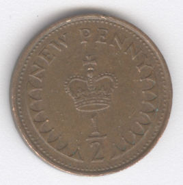 Inglaterra 1/2 Penny de 1971