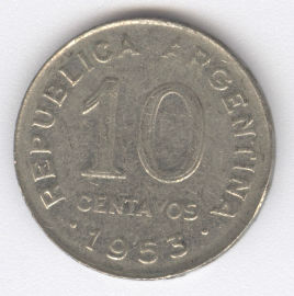 Argentina 10 Centavos de 1953