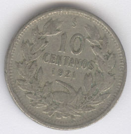 Chile 10 Centavos de 1921
