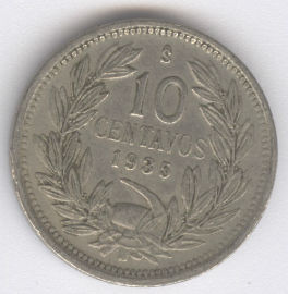 Chile 10 Centavos de 1935