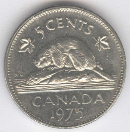 Canadá 5 Cents de 1975