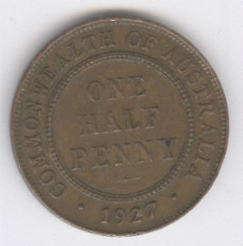 Australia 1/2 Penny de 1927