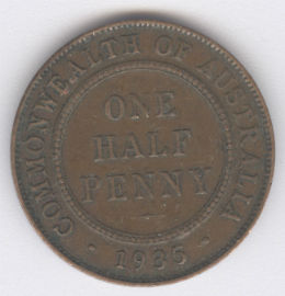 Australia 1/2 Penny de 1935