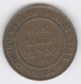 Australia 1/2 Penny de 1936
