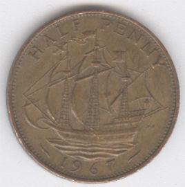Inglaterra 1/2 Penny de 1967
