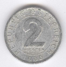 Austria 2 Groschen de 1966