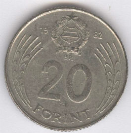 Hungría 20 Forint de 1982