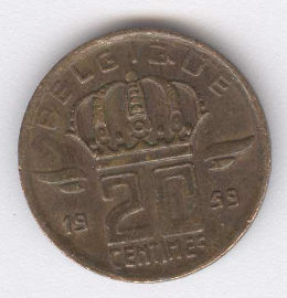 Bélgica 20 Centimes de 1959
