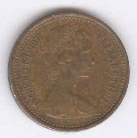 Inglaterra 1/2 New Penny de 1971