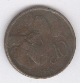Italia 10 Centesimi de 1924