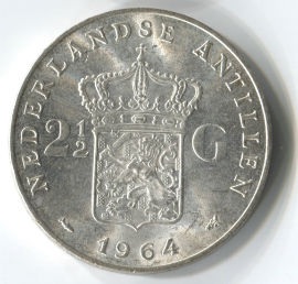 Antillas Holandesas 2.5 Gulden de 1964