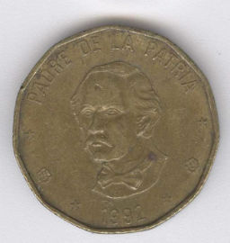 República Dominicana 1 Peso de 1992
