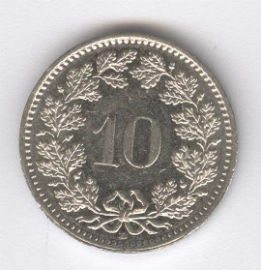 Suiza 10 Rappen de 1989