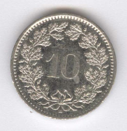 Suiza 10 Rappen de 2008