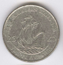 East Caribbean States 25 Cents de 2004