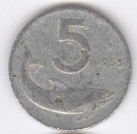 Italia 5 Lire de 1955
