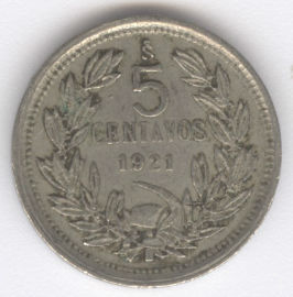 Chile 5 Centavos de 1921