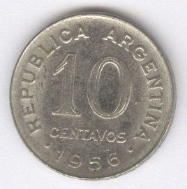 Argentina 10 Centavos de 1956