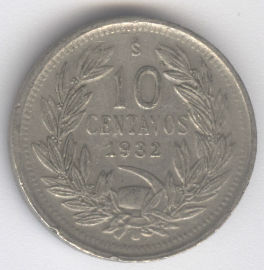 Chile 10 Centavos de 1932