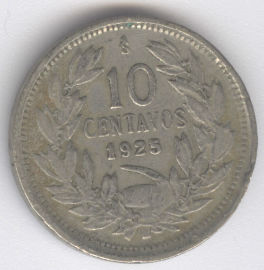 Chile 10 Centavos de 1925