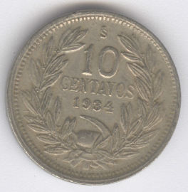 Chile 10 Centavos de 1934