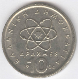 Grecia 10 Drachmai de 1984