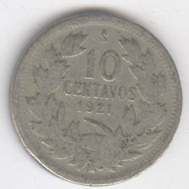 Chile 10 Centavos de 1921