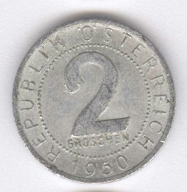 Austria 2 Groschen de 1950