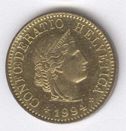 Suiza 5 Rappen de 1994