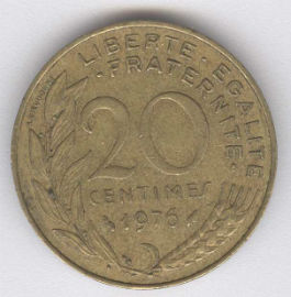 Francia 20 Centimes de 1976