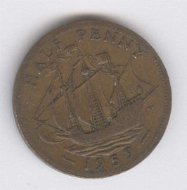 Inglaterra 1/2 Penny de 1959