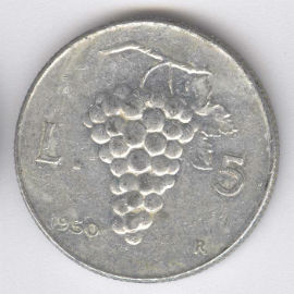 Italia 5 Lire de 1950