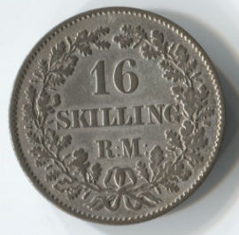 Dinamarca 16 Skilling de 1856