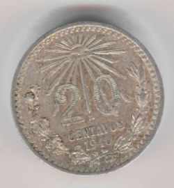 Mexico 20 Centavos de 1940